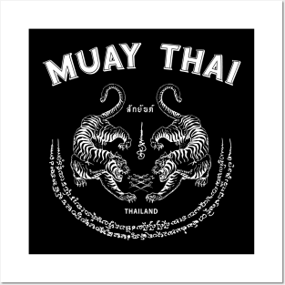 Muay Thai Tiger Sak Yant Tattoo Kickboxing Thailand Posters and Art